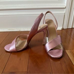 PLV high heels metallic pink and clear size 8